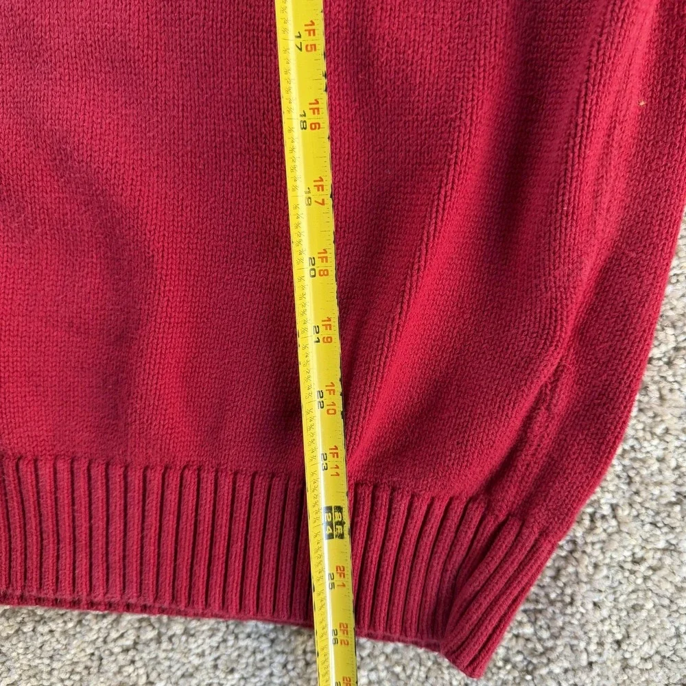 Polo Ralph Lauren Sweater Mens XL Red Tight Knit Crewneck Pullover Logo